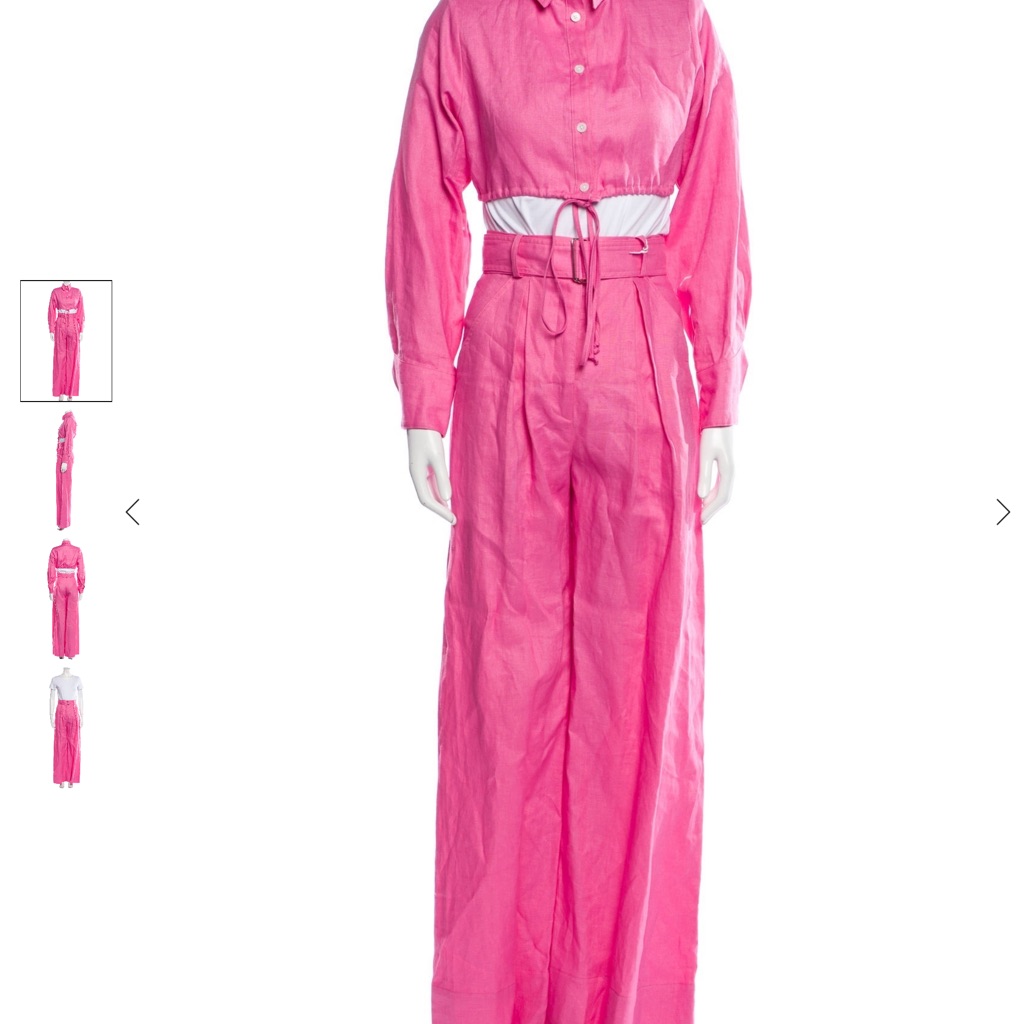 Matthew Bruch Pink Cropped Top And Pant Set Size 1